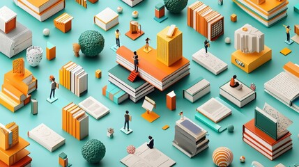 Explore the vibrant world of a colorful university library filled with diverse books and engaging study spaces