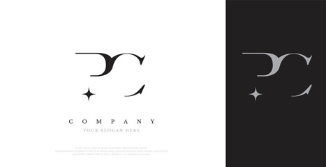Initial PC Logo Design Vector 