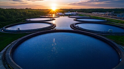 Obraz premium Circular economy in action with visuals of renewable energy, recycling plants, and resource efficiency, futuristic design