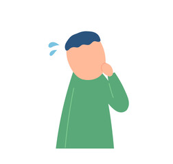 不安な男性のイラスト