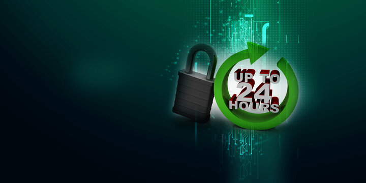 Concept: Opening hours sign. 3D rendering