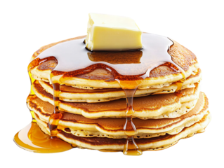 A stack of pancakes with a large slice of butter on top