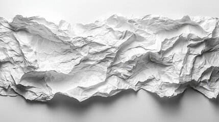 A textured, crumpled white paper surface creating a dynamic visual effect.