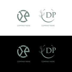 DP minimalist and classic logo set design. DP monogram circle shape vector. DP unique design.