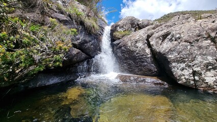 Waterfall of Libra at the Flag's Peak Brazilian National park