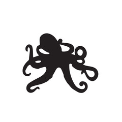 Octopus silhouette with white background