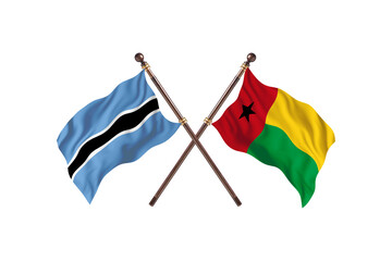 Botswana Versus Guinea-Bissau  Two countries Flags background