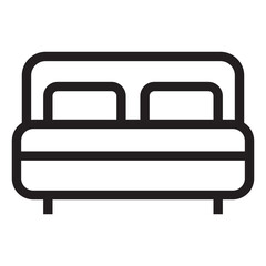 Double bed line icon.