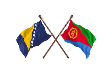 Bosnia Versus Eritrea  Two countries Flags background