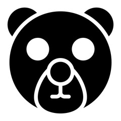polar bear glyph icon