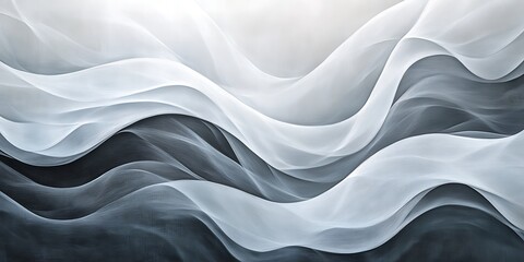 Obraz premium Abstract gray and white waves of light