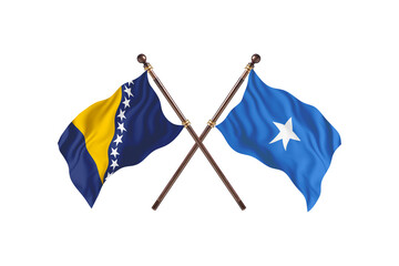 Bosnia Versus Somalia  Two countries Flags background