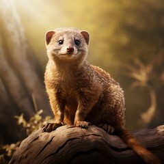 "Ultra-Realistic Mongoose in a Detailed Isolated Background"
