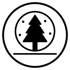 snow globe glyph icon