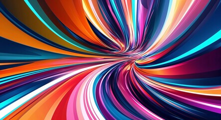 Obraz premium Abstract anime motion dynamic shapes energetic flow bright bold colors