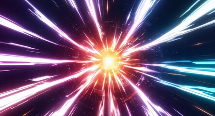 Naklejka premium Abstract digital anime glowing lights pulsating energy dynamic visual design