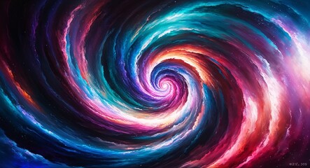 Anime abstract cosmic swirling colors celestial shapes infinite depth