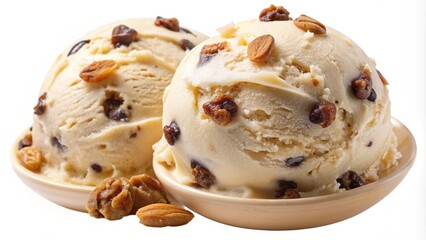 Delicious Rum Raisin Ice Cream PNG with Transparent Background for Food Photography, Digital Art, and Culinary Design Projects
