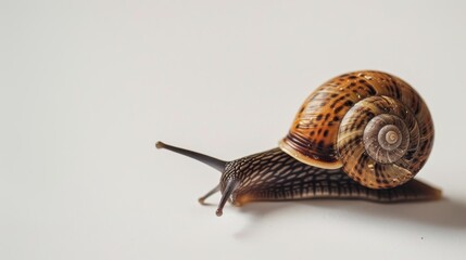 slow moving snail stark white background baeddcbcebbf generated illustration