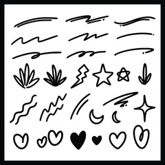 cute doodle and playful line shape