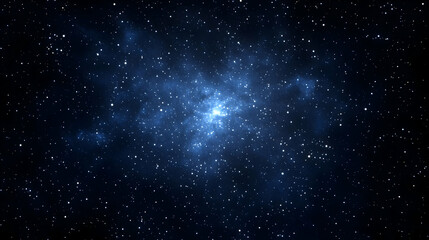 Naklejka premium A Stunning Digital Illustration of a Galaxy with Stars and a Blue Nebula in the Center