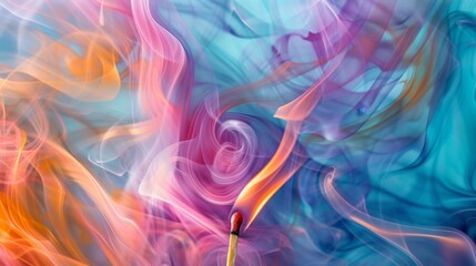 Abstract depiction swirling smoke rising from dadcb fbfe generated illustration