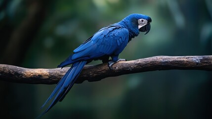Hyacinth Macaw Perched on a Branch