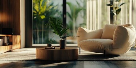 Modern Living Room: Contemporary Furniture and Ambient Lighting