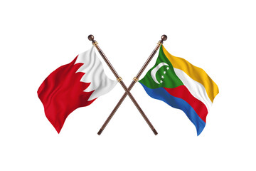 Bahrain Versus Comoros  Two countries Flags background