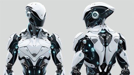 futuristic robot sleek and futuristic depiction humanoid robot with metallic components and advanced technology perfect for sci themed designs and robotics concepts generated illustration