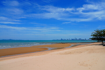 View of Jomtien Beach on the Gulf of Thailand south of Pattaya in Chonburi Province