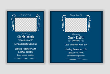 Happy retirement party invitation flyer design 