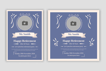 Happy retirement party invitation flyer design 