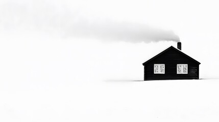 Icy Refuge: A solitary cabin stands in a snow-covered valley. Its windows frosted over, smoke rising from the chimney. Inside, someone fights to keep warm against the relentless cold. 