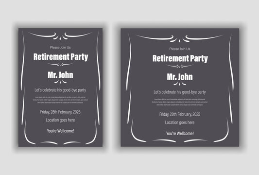 Happy retirement party invitation flyer design 