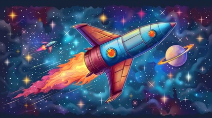 Obraz premium Cosmic Symphony: Planetary Landscape