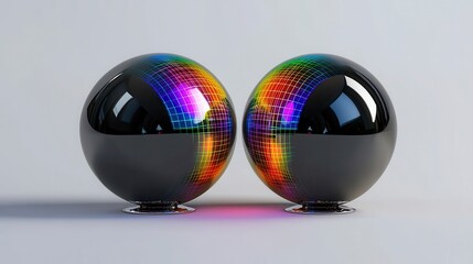 Symmetrical Rainbow Spheres on Light Background