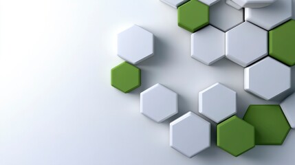 Obraz premium Abstract 3D Hexagon Structure on Minimal Background