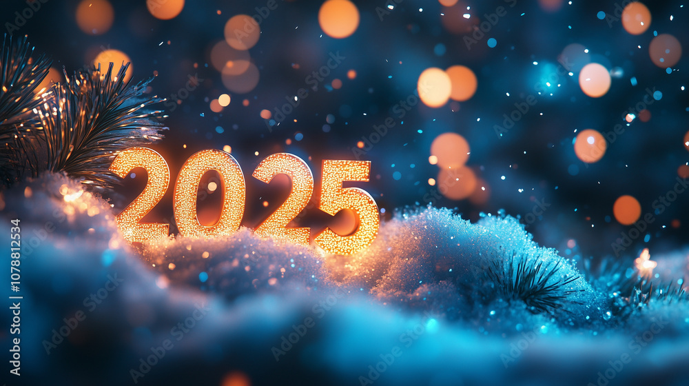 Fototapete the new year's atmosphere is captured in this image, with the number 