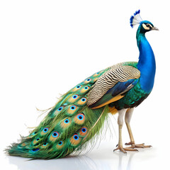 Fototapeta premium peacock in white background