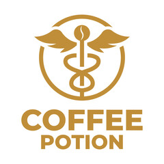 coffee potion flat minimalist logo design