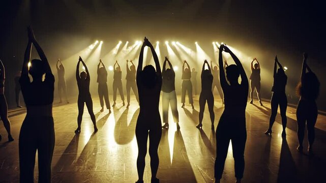 silhouette of people dancing