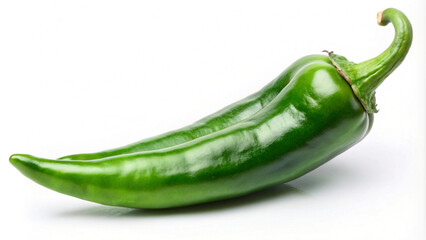 Fresh Green Chili Pepper Isolated on White Background