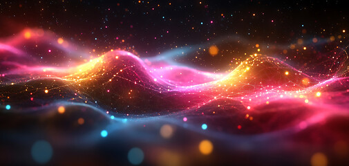 Fototapeta premium Abstract network connections, intertwined lines or dots