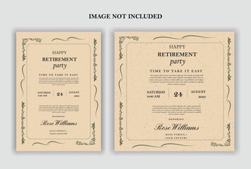Happy retirement party invitation flyer design 