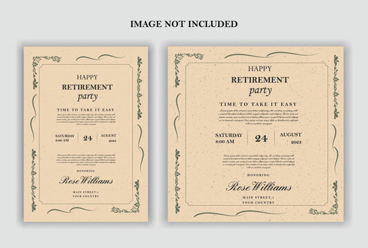 Happy retirement party invitation flyer design 