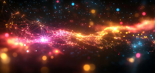 Fototapeta premium Abstract network connections, intertwined lines or dots