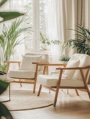 Modern Living Room Interior with Scandinavian Style Furniture