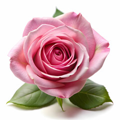 pink rose in white background