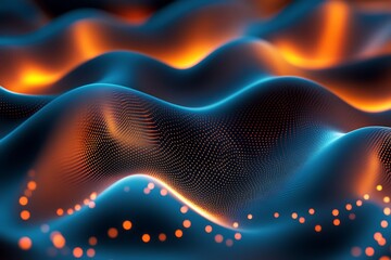 3D digital glowing lights forming patterns